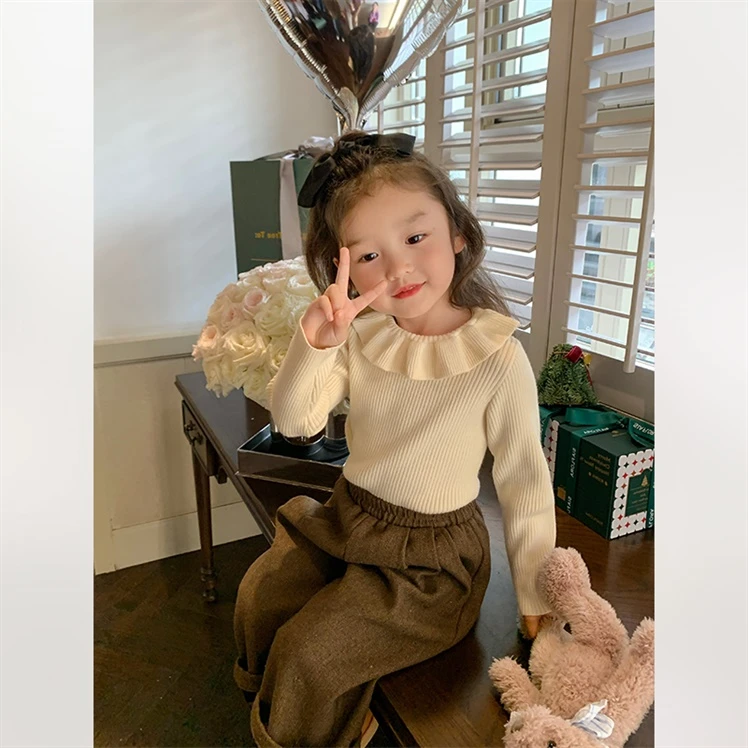 Loving Duck/爱萌鸭春季儿童针织衫童秋款纯色百搭打底套头衫童装