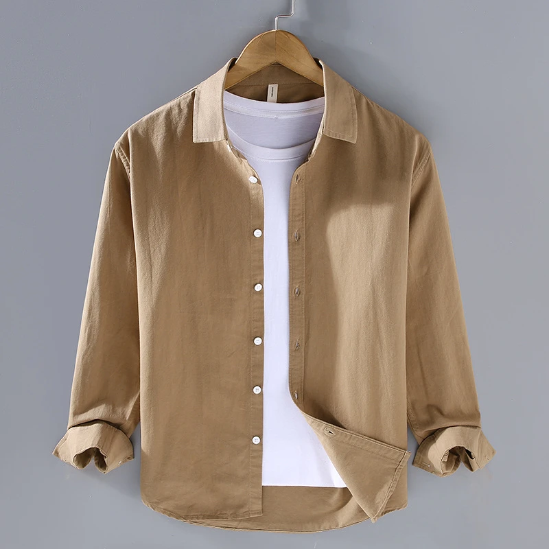 【专柜精品】高级感衬衫男长袖休闲全棉潮流男士春秋工装白色衬衣