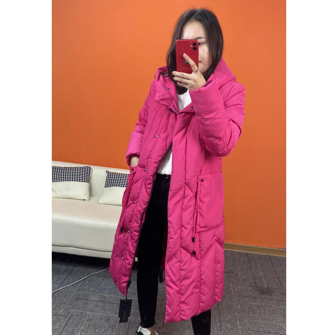 【反季福利】冬季女款中长款保暖高品质连帽百搭时尚羽绒服-18722