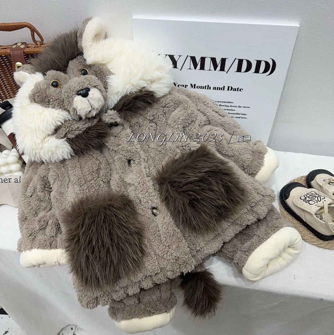 儿童冬季新款保暖家居服时尚加厚百搭中小童外套23Q06