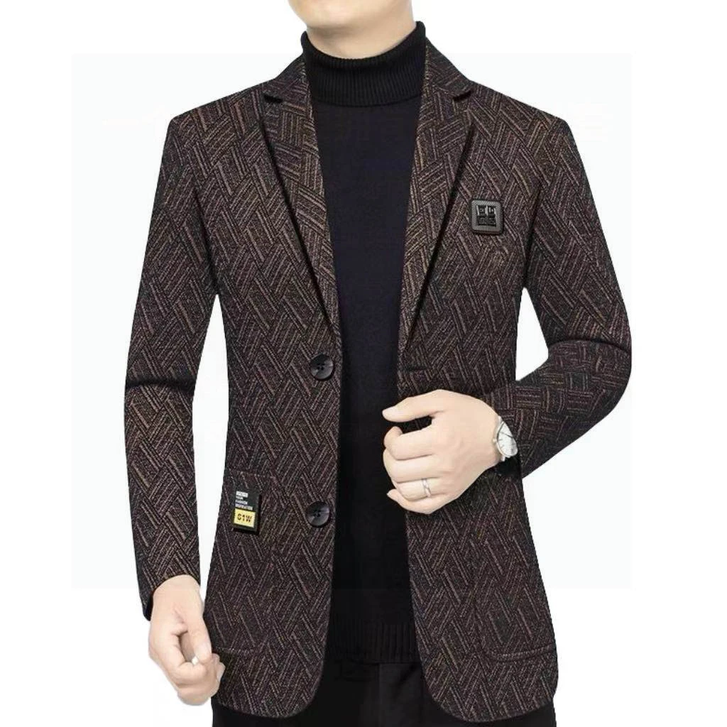 新款春秋休闲西服男上衣帅气男士加厚西装外套修身秋冬便西百搭