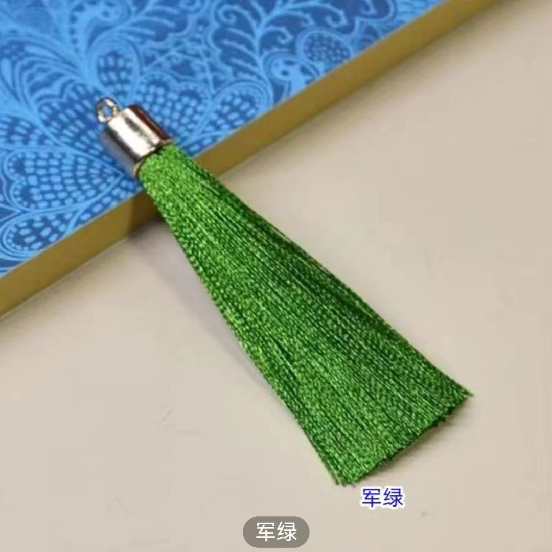 DIY流苏军绿小号流苏带金属帽粽子挂件配饰手工吊饰
