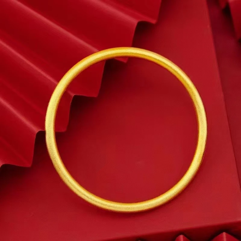 合金手镯 磨砂手镯女款百搭时尚经典实心传承气质