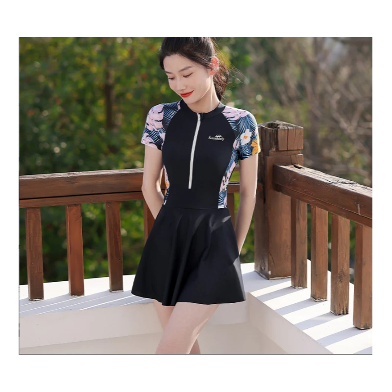 【欢欢优选】12030泳衣女夏连体裙式游泳馆时尚运动专用泳装