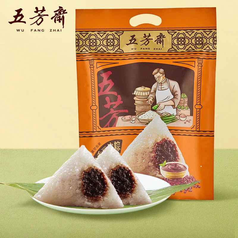 粽子600g润香豆沙粽子新鲜真空袋肉粽子五芳斋嘉兴大肉粽