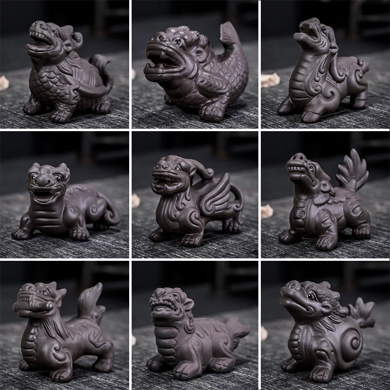 龙九子茶宠摆件紫砂茶玩创意茶道小螭吻囚牛睚眦嘲风蒲牢狻猊赑屃