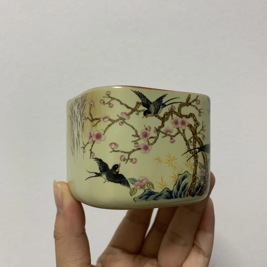 【新人礼】喜上眉梢图案汝窑茶杯精美主人杯单只装无礼盒