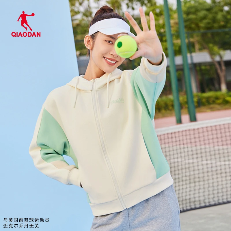 中国乔丹2024夏季女子专业运动综训连帽卫衣针织上衣EWD12234333