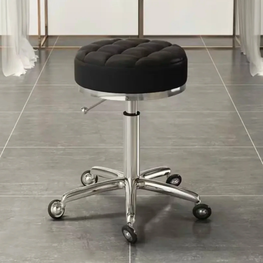 美容美发凳子滑轮旋转升降凳子大工凳美甲圆凳理发店转椅发廊专用