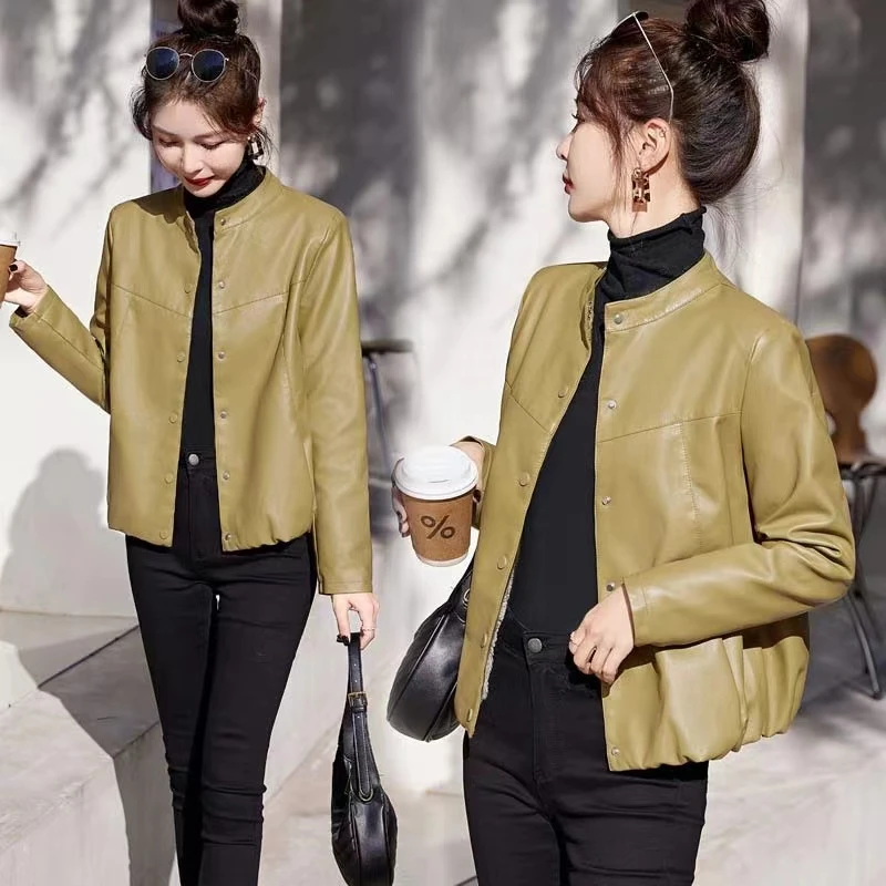 【阿曼专属】秋冬新款洋气时尚轻奢高级气场十足皮夹克外套#2381