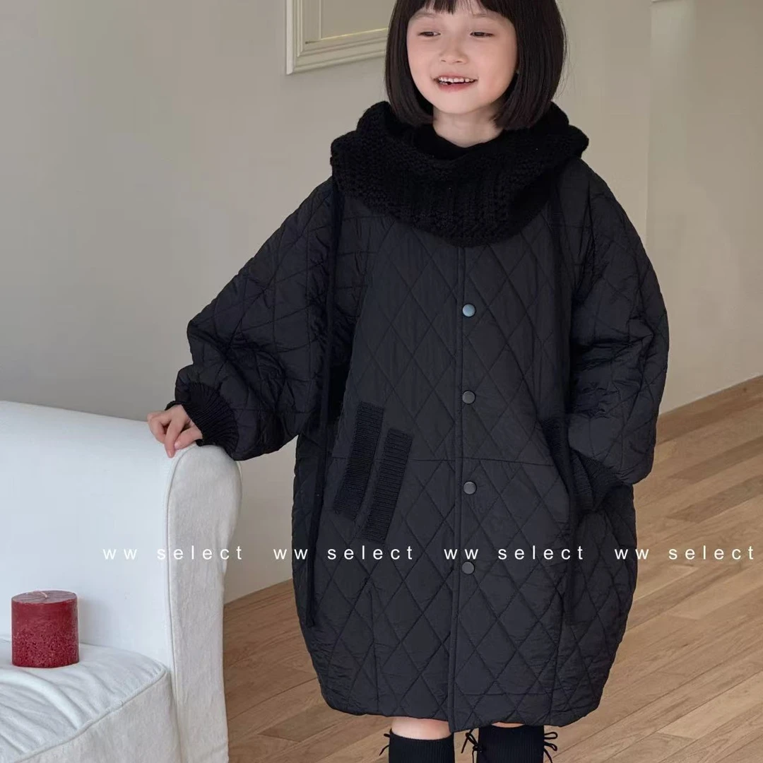 【菱格棉衣】亲子中长棉衣C246