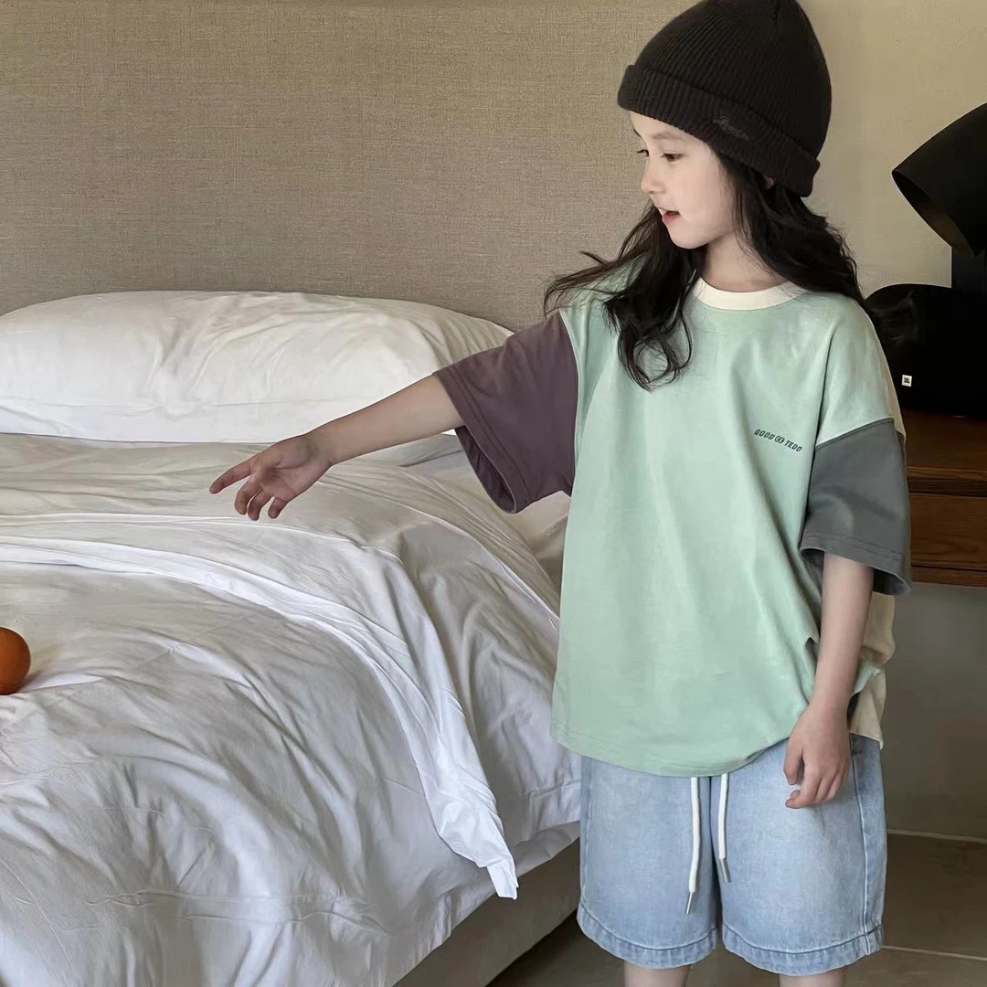 【莫兰迪拼色】设计款亲子T恤C060