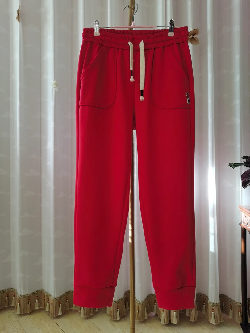 胖人坊大码时尚红卫裤01156