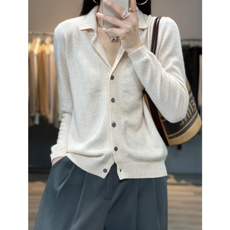 羊毛开衫女针织宽松气质长袖针织衫外套百搭时尚打底上衣洋气毛衣