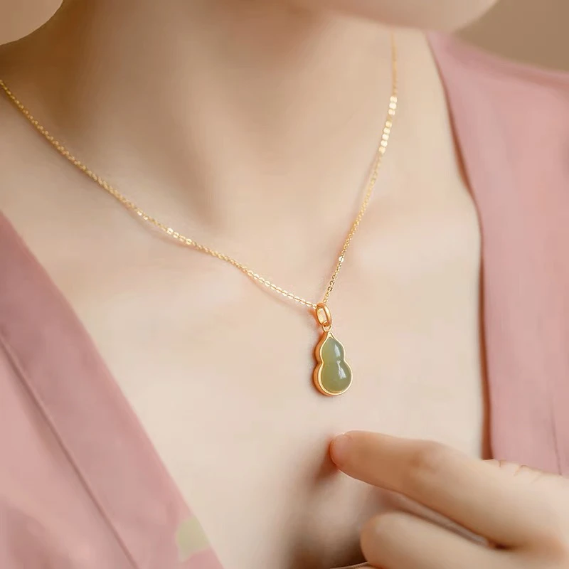 钛钢项链 复古时尚中国风葫芦项链女轻奢小众古风福禄吊坠锁骨链