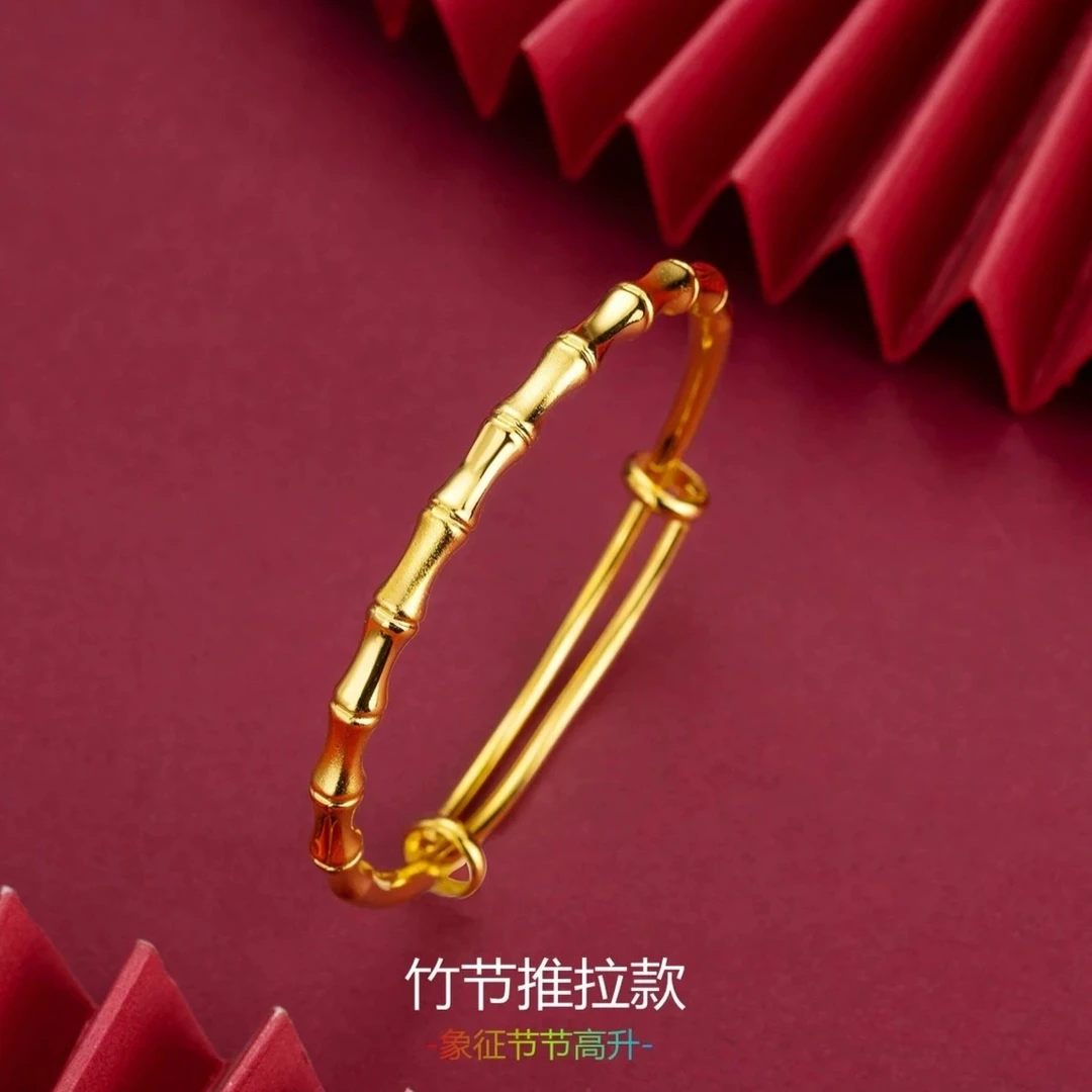 钛钢手镯 不掉色节节高升手镯女素款竹节实心镯子时尚优雅百搭