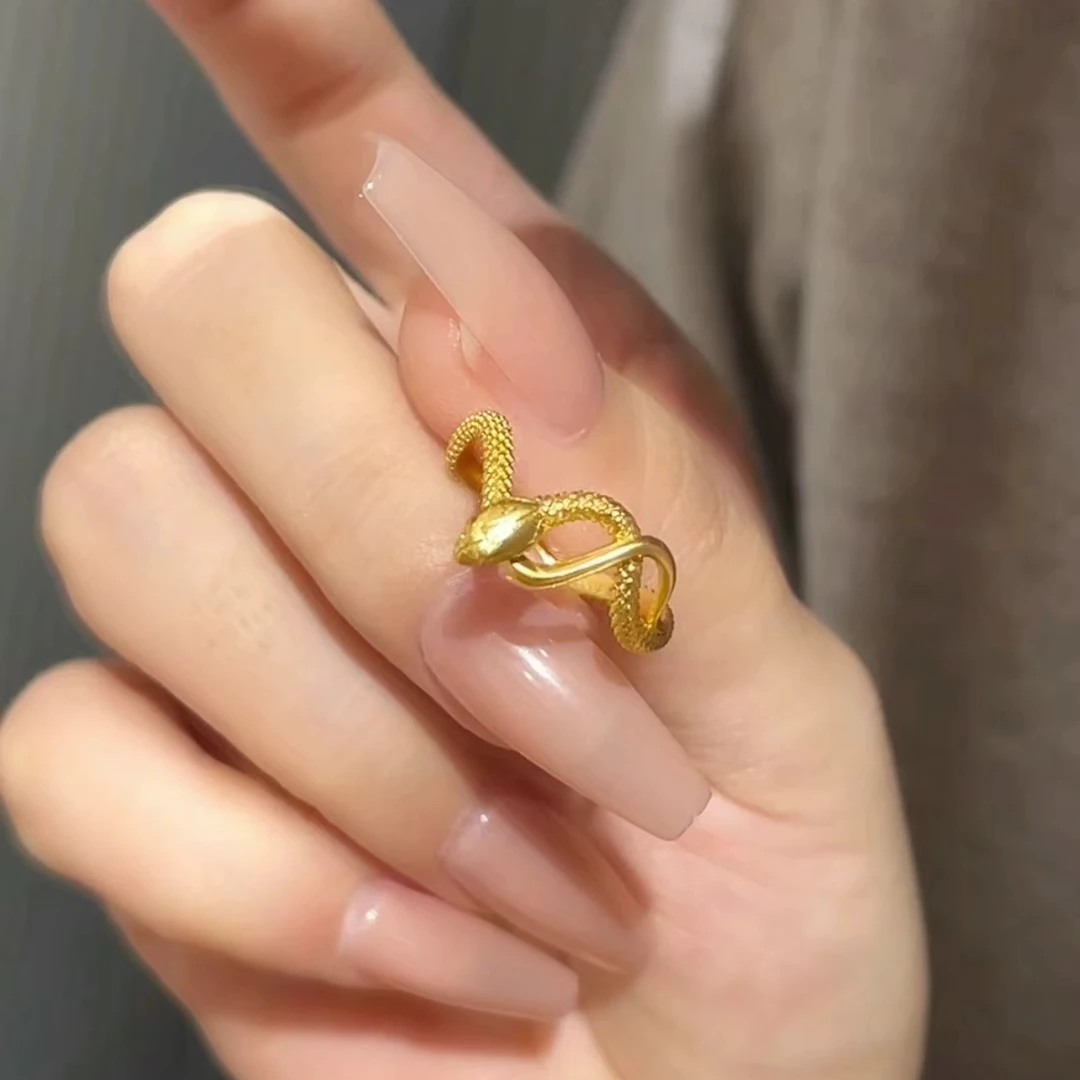 JIN BAI ZHENG 钛钢戒指 新款灵蛇可调节戒指女百搭不掉色