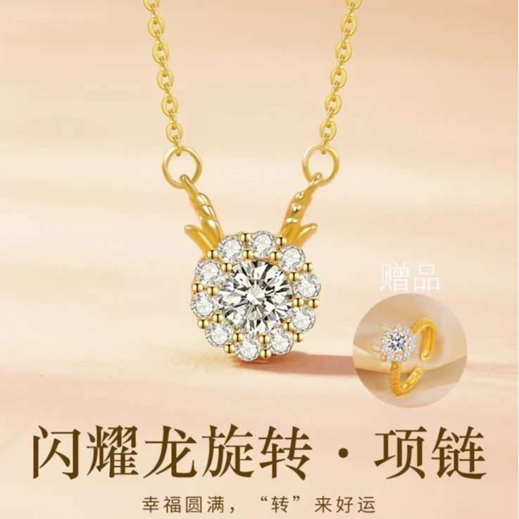 钛钢项链 时来运转龙年项链轻奢时尚气质转运龙锁骨链本命年礼物