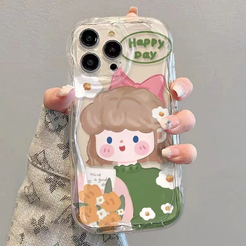 捧花女孩适用苹果14手机壳iPhone13ProMax硅胶12软壳11防摔xs全包