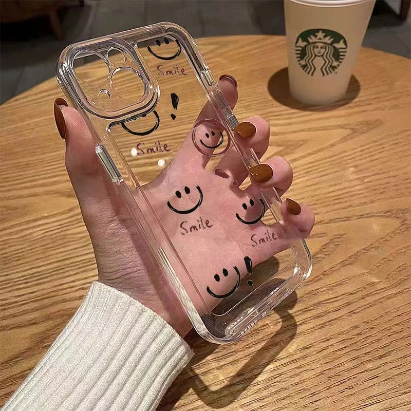 Smile笑脸太空壳适用苹果14promax手机壳iPhone13/12/11透明ins风