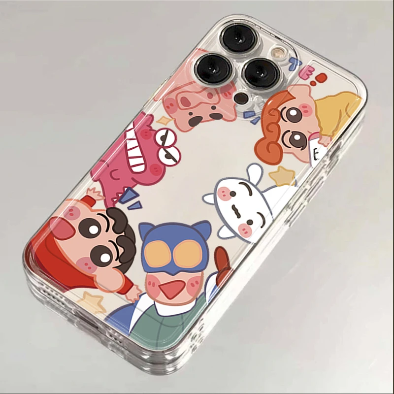 蜡笔小新适用苹果15手机壳iPhone14promax防摔13透明12全包11手机