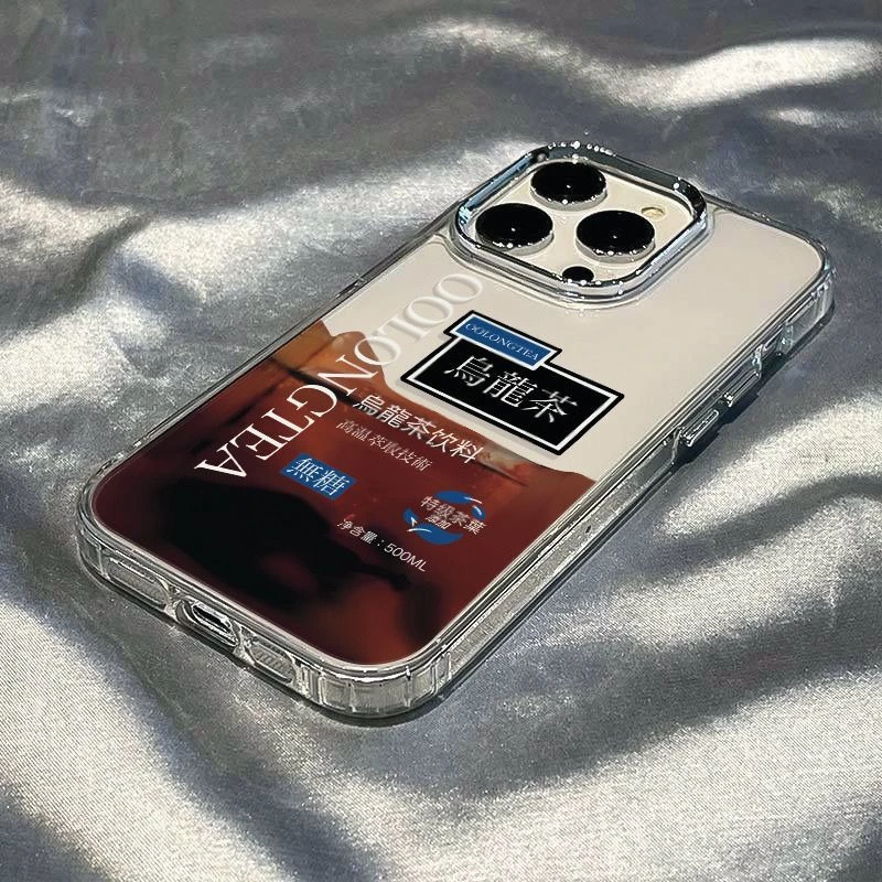 乌龙茶适用苹果14手机壳iPhone13透明1112promax简约15防摔xr创意
