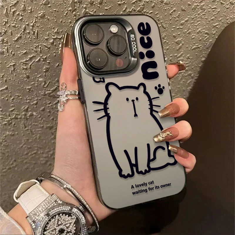 可爱小猫适用苹果14手机壳iPhone13pro防摔12简约11软壳xsmax卡通