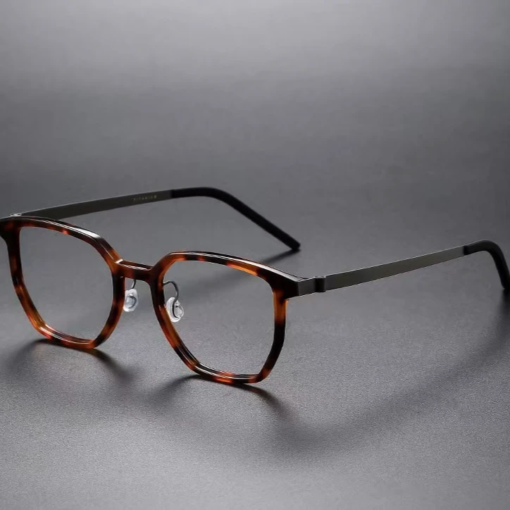 林德同款超轻透明简单复古简约时尚平光大框韩版定制成品光学镜