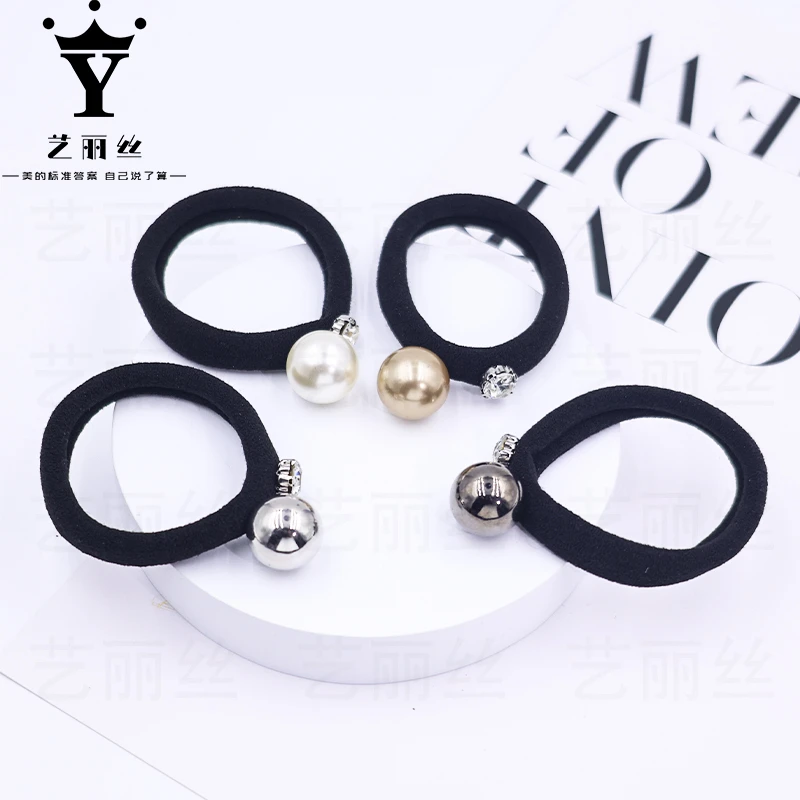 艺丽丝 到手4根发圈 [四颗珠] 高级时尚简约气质高弹力发圈 YL553