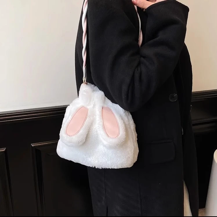 【莓柿】DIY绒绒兔兔包手工编织包包兔耳朵材料包送闺蜜送女友