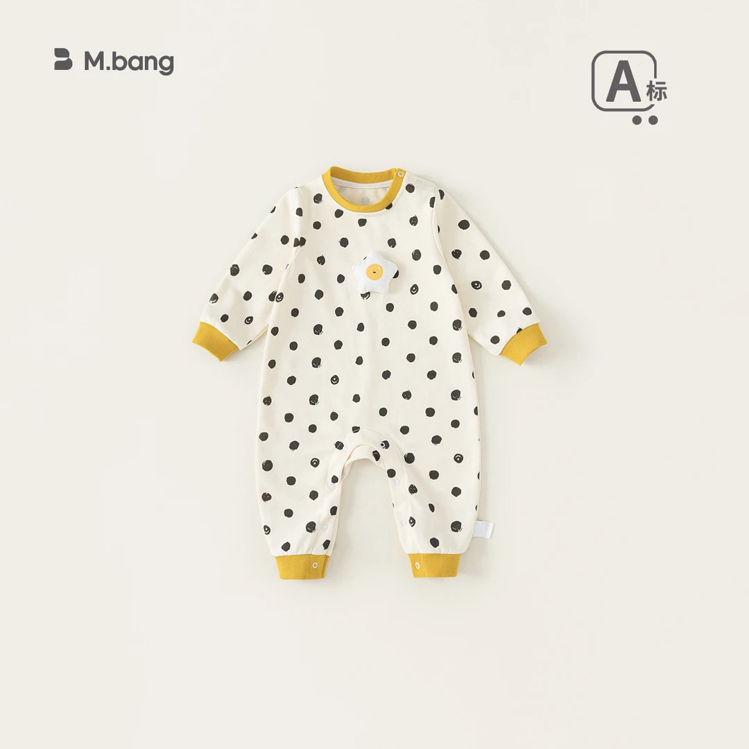 儿童爬服立体装饰物印花爬服夏季秋季新款婴童服装2024婴儿幼儿