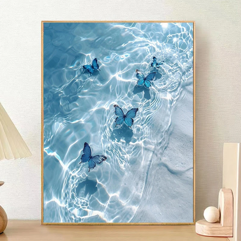 diy数字油画松弛感风景蝴蝶花卉挂画客厅手绘手工减压填色装饰画