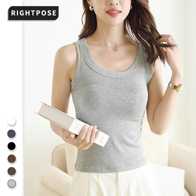 RIGHT POSE/右姿外穿吊带背心女2025新款秋天薄款内搭遮副乳上衣