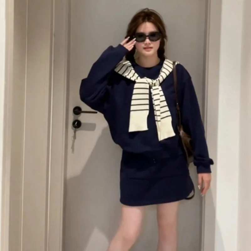 高级感时尚小众设计感卫衣半身裙休闲两件套女装2024春秋季一整套