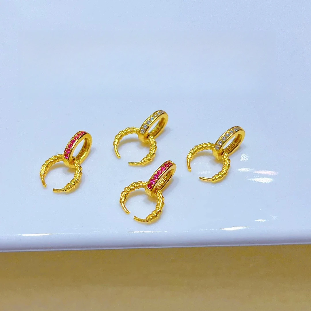 合金夹扣吊坠扣diy手工配件牛鼻孔V孔扣子吊坠连接扣