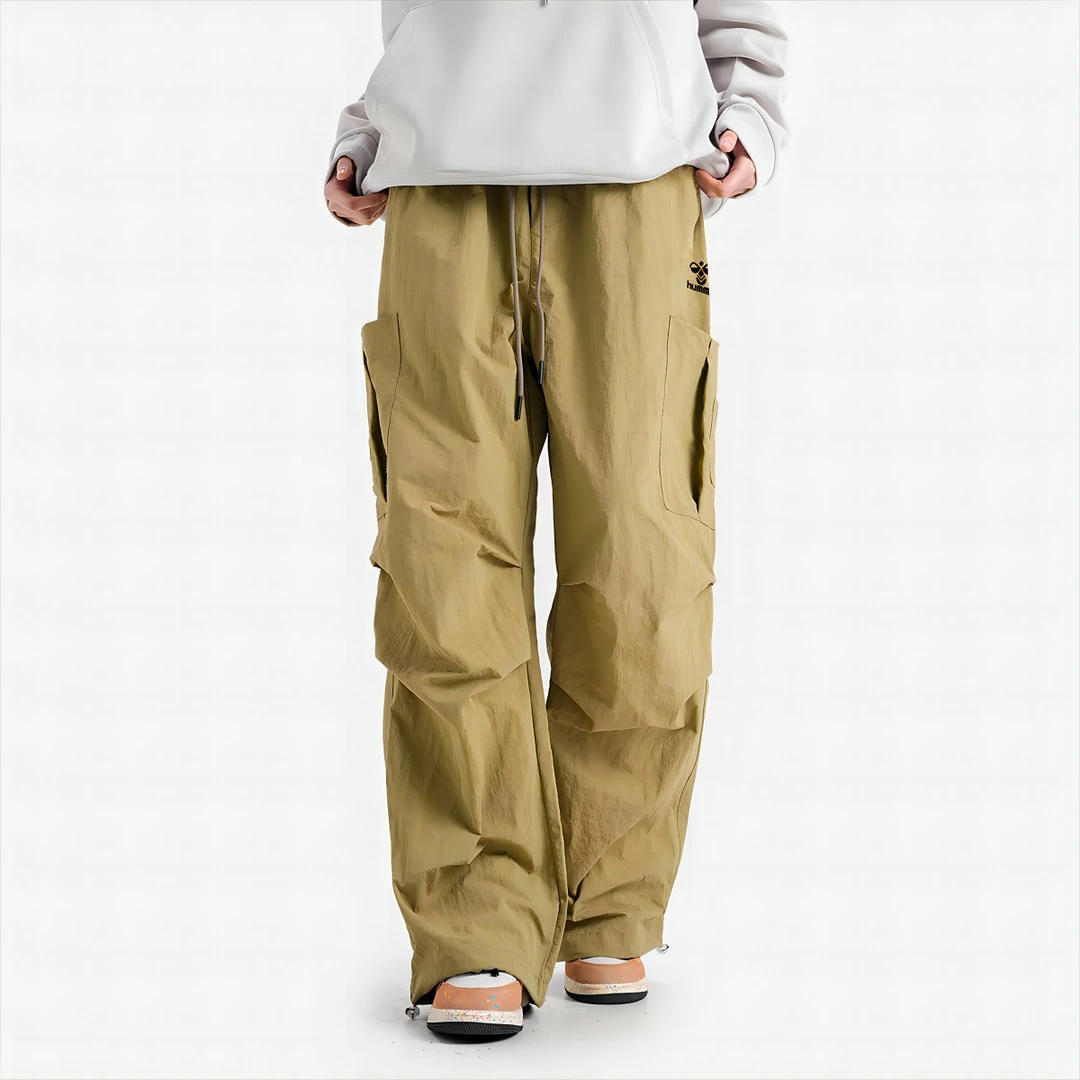 HUMMEL户外潮流运动休闲裤男士直筒宽松阔腿多口袋日系工装裤百搭