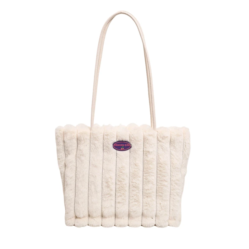 Scarlet Wong包包女毛绒大容量托特时尚小众单肩包女士纯色腋下