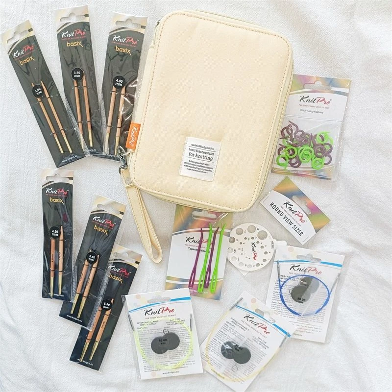 KnitPro Basix可拆卸环形针自组套装桦木针头basix针包