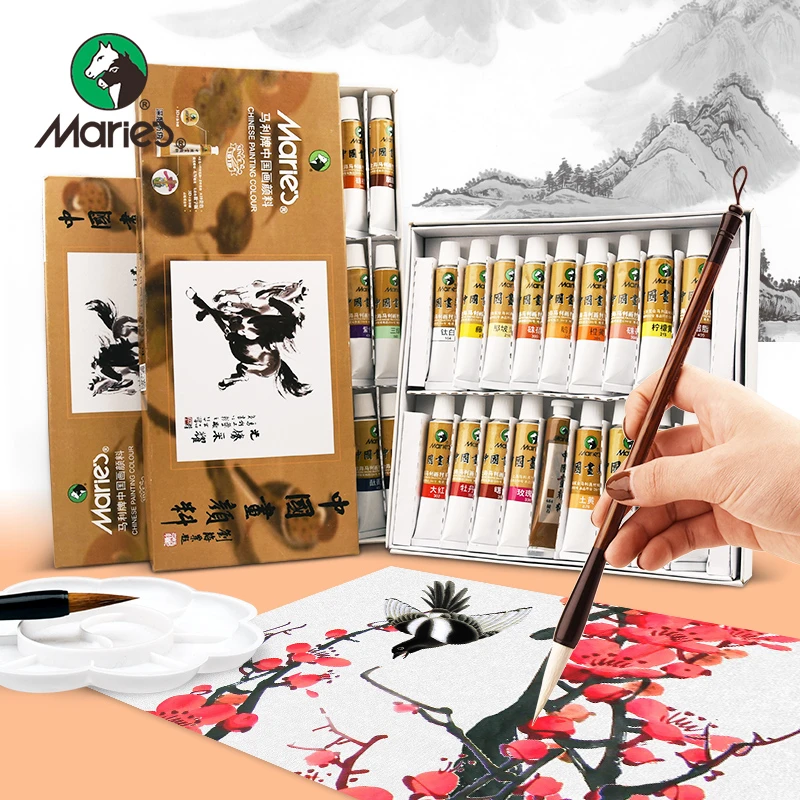 【老师推荐】马利国画颜料套装5ml/12ml国画套装正品花卉山水金色
