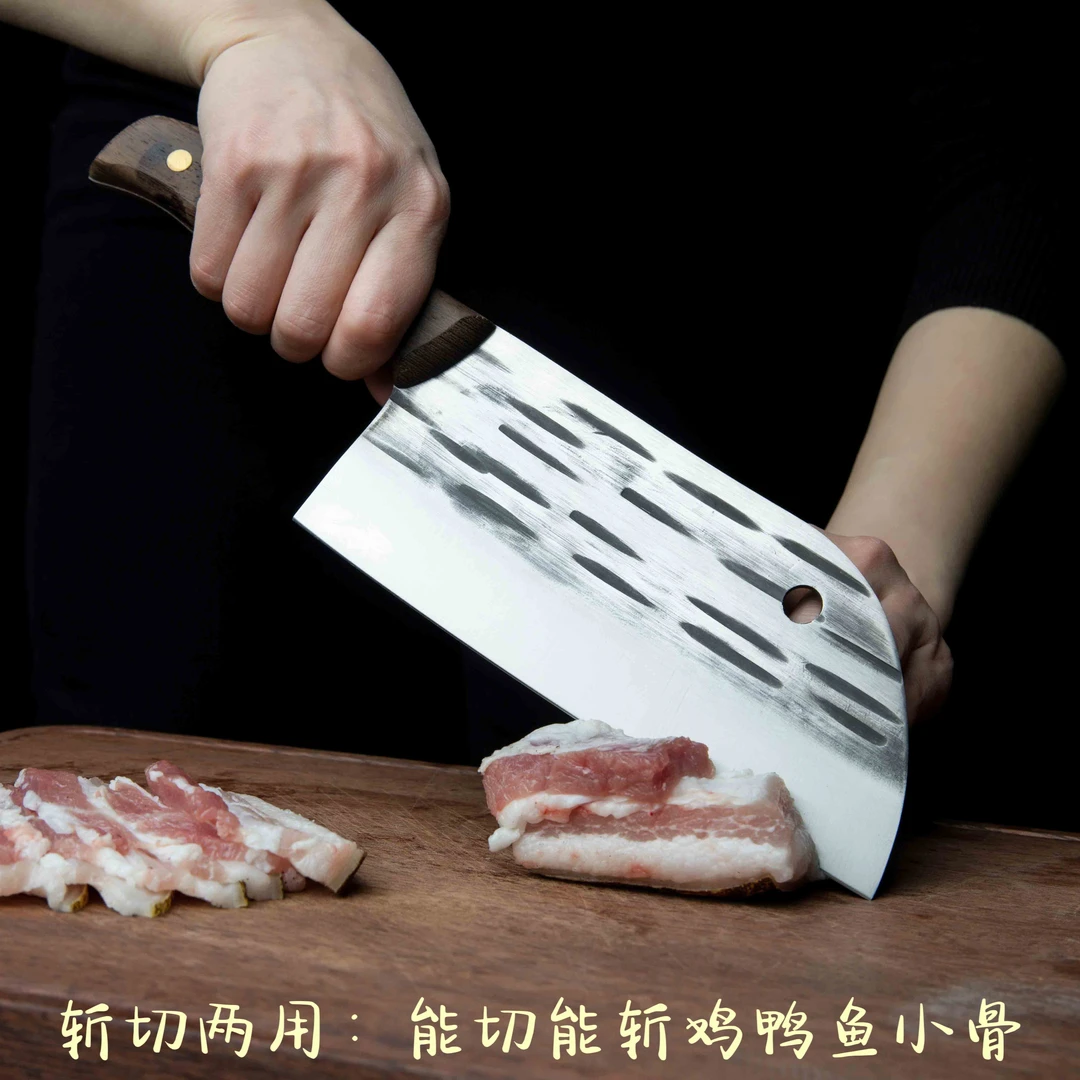 【小桂花推荐款菜刀】手工锻打女士商用锋利切片刀斩切两用刀。家用