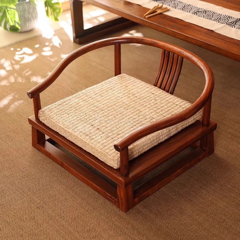 四季蒲团坐垫草编榻榻米地上坐垫藤编家用方形编织蒲团蒲墩禅修垫