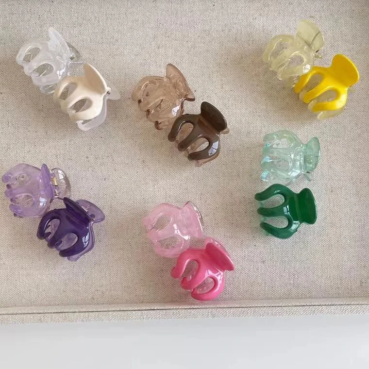 可爱饰品糖果色醋酸小号抓夹甜美刘海夹发夹法式增高马尾夹女发饰