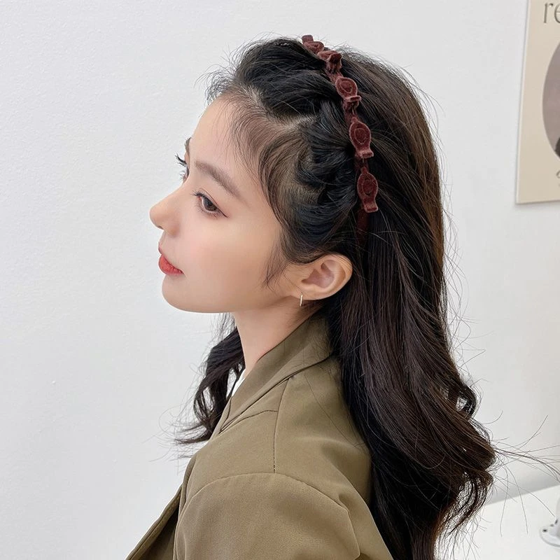 亚克力植绒头箍洗脸发箍2024年网红新款女带齿碎发整理压发卡头饰