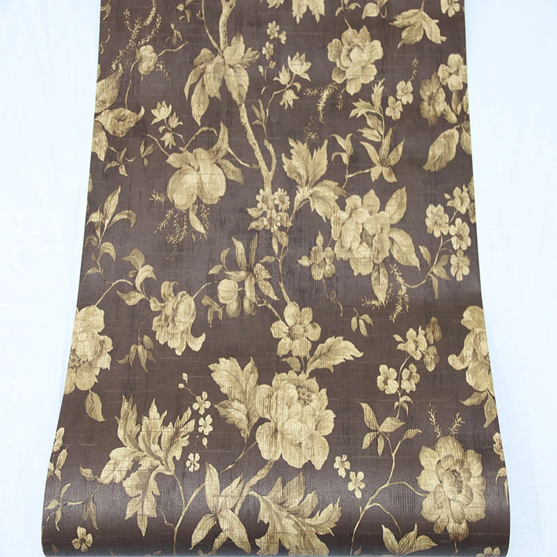 美国WQ进口木纤维环保现货清仓美式乡村田园花电视沙发背景墙壁纸