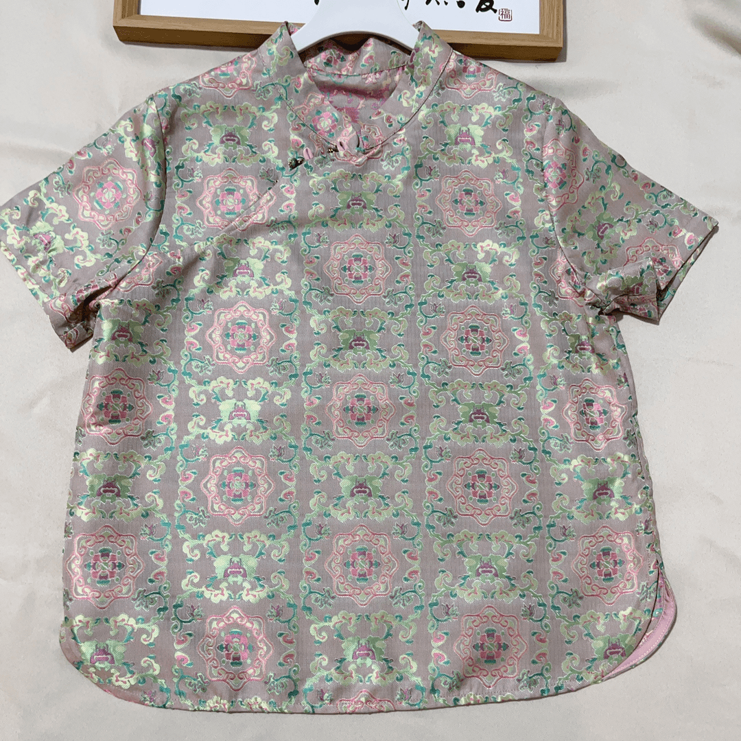 【诗画】2024夏季新款新中式异色萝重磅四经绞萝上衣短袖衬衫