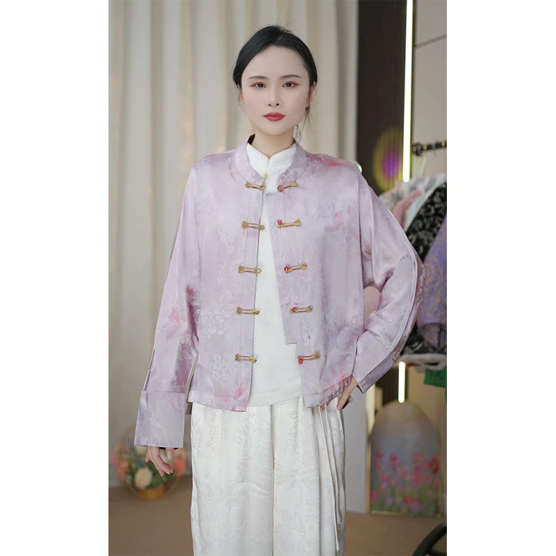 【粉黛红颜】重磅红云老料双面新中式古风刻花宽松长袖上衣外套