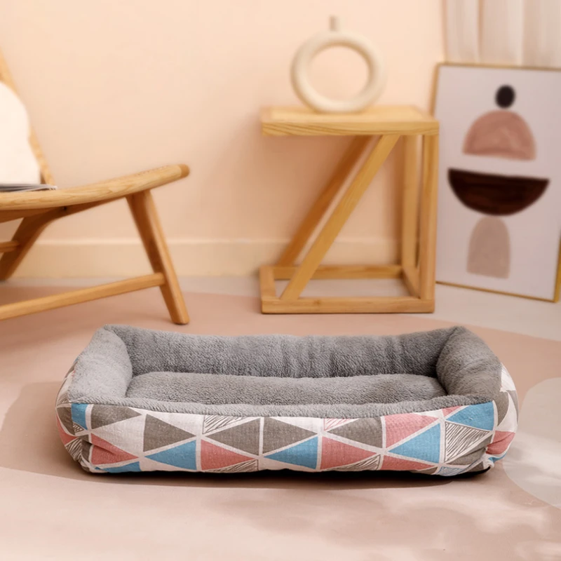 狗窝冬季保暖猫咪窝四季通用猫窝宠物垫子泰迪小中大型犬猫方形床
