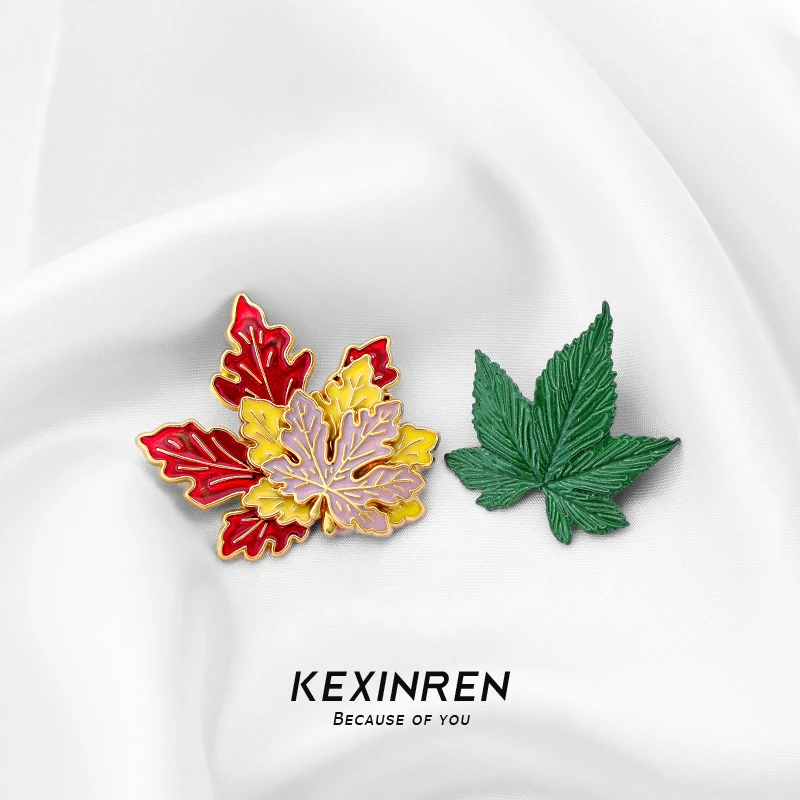 合金胸针 艺术胸针红枫叶胸针情侣胸针 高级感小香风甜美胸花装饰