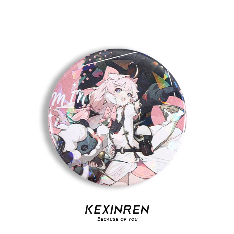 合金胸针 鸣潮安可周边吧唧马口生日礼物胸针镭射碎玻璃徽章 谷子