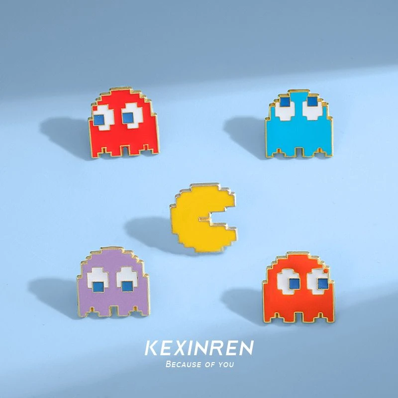 合金胸针 电玩像素吃豆人可爱胸针组合DIY装饰龙骧包手账合金徽章